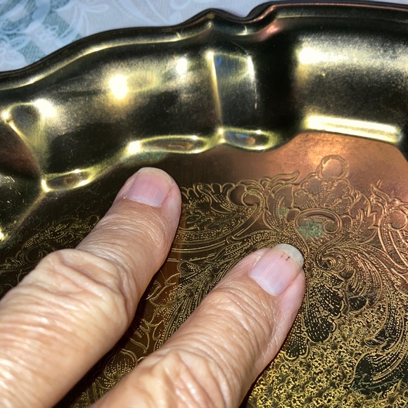 SEIDEN BRASS TRAY, appx. 11 x 14” w/ a little tarnishing, still beautiful.  $44 - Picture 8 of 10